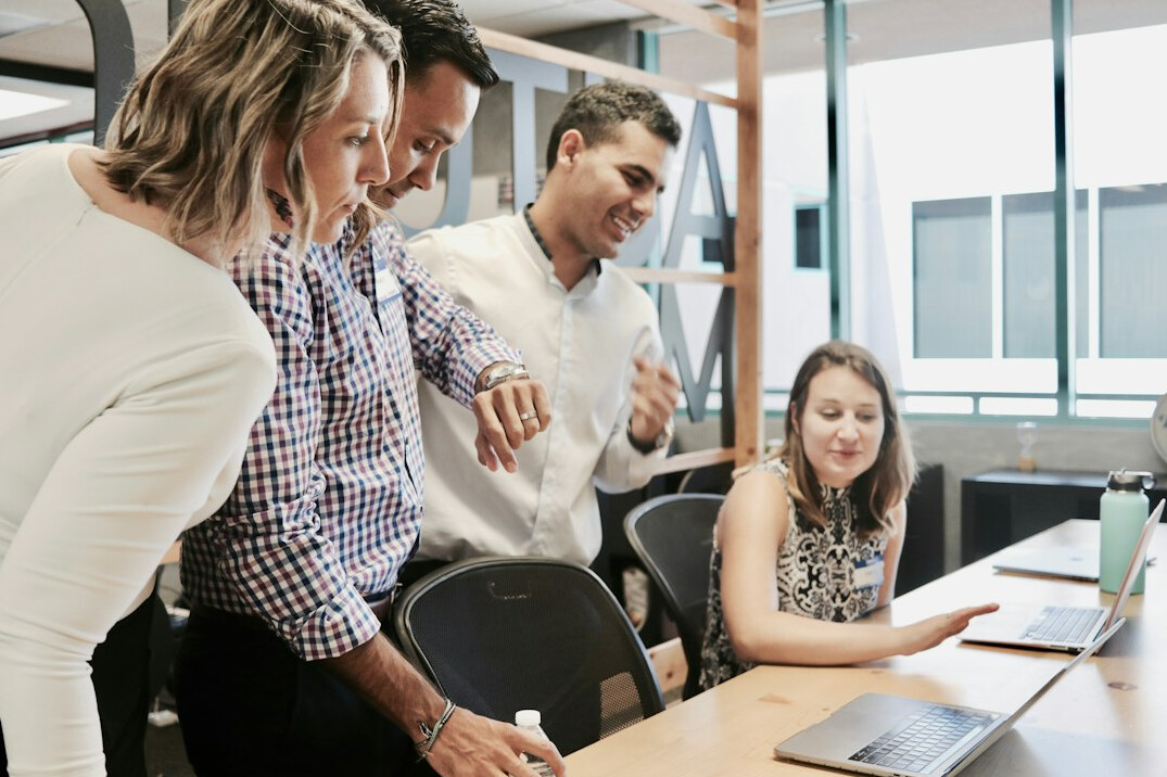 group of executives in training